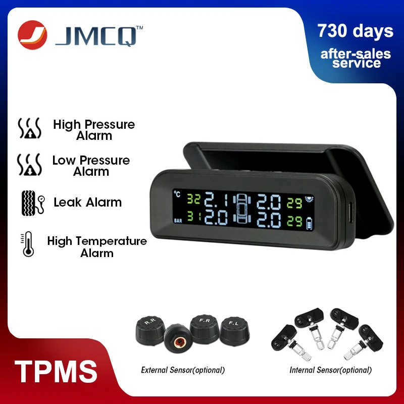 JMCQ Smart Solar TPMS Car Tire Pressure Monitor System 4 Sensors Pressure Temperature Warning Wireless Connection USB Charge
JMCQ Smart Solar TPMS Car Tire Pressure Monitor System 4 Sensors Pressure Temperature Warning Wireless Connection USB Charge