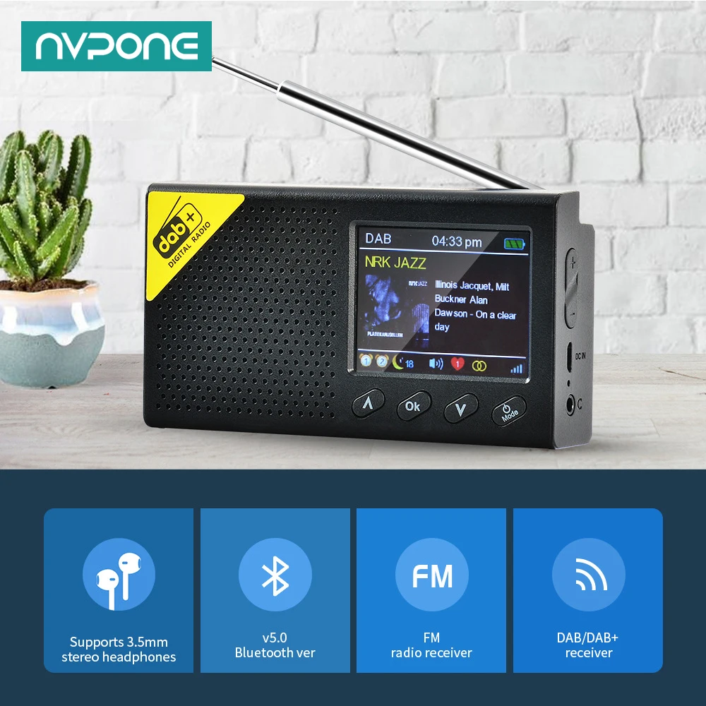 Цифровой радиоприемник DAB с Bluetooth, Портативный FM-радиоприемник с ЖК-дисплеем 2,4 дюйма, многофункциональный для дома и офиса
Цифровой радиоприемник DAB с Bluetooth, Портативный FM-радиоприемник с ЖК-дисплеем 2,4 дюйма, многофункциональный для дома и офиса