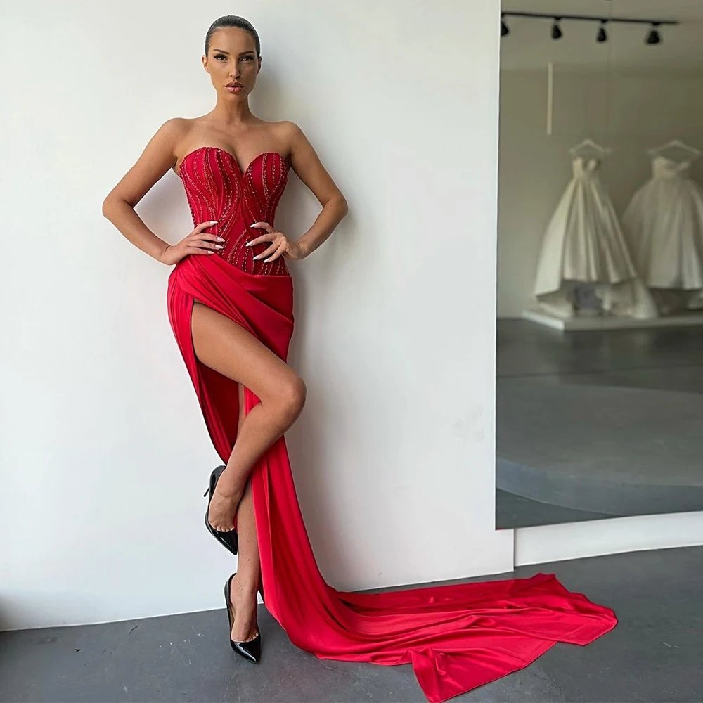 Женское платье без бретелек, с высоким разрезом и блестками, новинка 2022, бордовое вечернее платье до пола, весеннее женское платье для вечер... 
Женское платье без бретелек, с высоким разрезом и блестками, новинка 2022, бордовое вечернее платье до пола, весеннее женское платье для вечер...