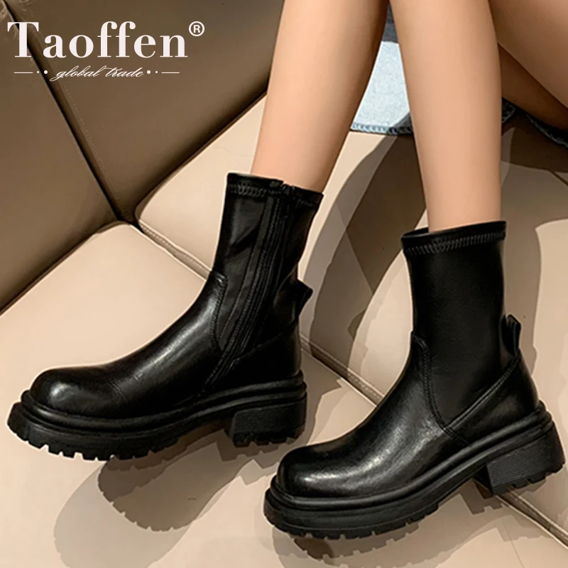 Taoffen 2022 New Ankle Boots Thick Bottom Real Leather Shoes For Women Winter Short Boots Daily Casual Footwear Size 34-39
Taoffen 2022 New Ankle Boots Thick Bottom Real Leather Shoes For Women Winter Short Boots Daily Casual Footwear Size 34-39