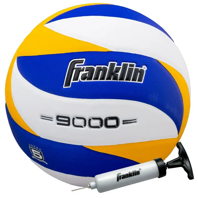 

Indoor Volleyball - Official Size and Weight Volleyball - Advanced Performance - Premium Soft Cover and Bounce - Air Pump Includ