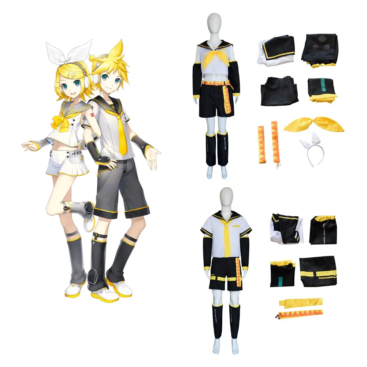 Kagamine Rin/Len Cosplay Costume Halloween Party Cartoon Uniform Suit Shirt+Pants+Hair Accessories+Pendant
Kagamine Rin/Len Cosplay Costume Halloween Party Cartoon Uniform Suit Shirt+Pants+Hair Accessories+Pendant