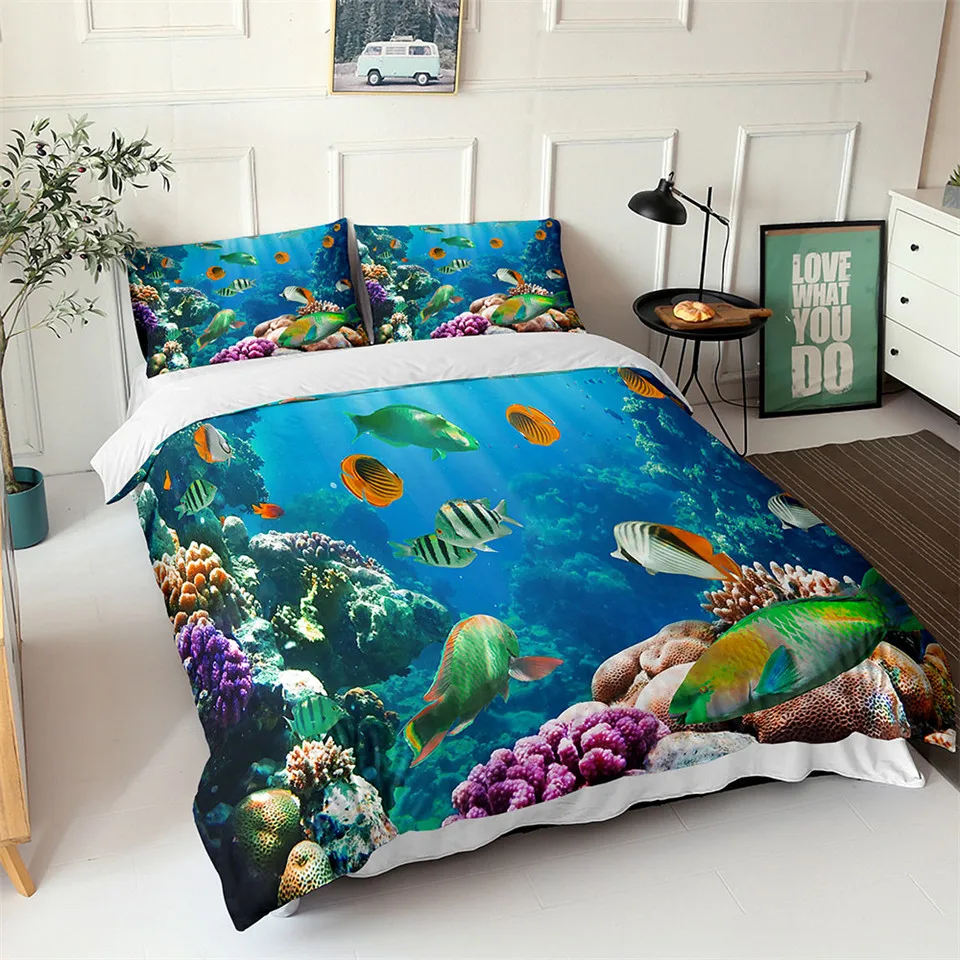 Ocean Duvet Cover Set Blue Sea Fish 3D Printed Kids Bedding Set Queen King Nordic Ocean Landscape Soft Polyester Comforter Cover
Ocean Duvet Cover Set Blue Sea Fish 3D Printed Kids Bedding Set Queen King Nordic Ocean Landscape Soft Polyester Comforter Cover