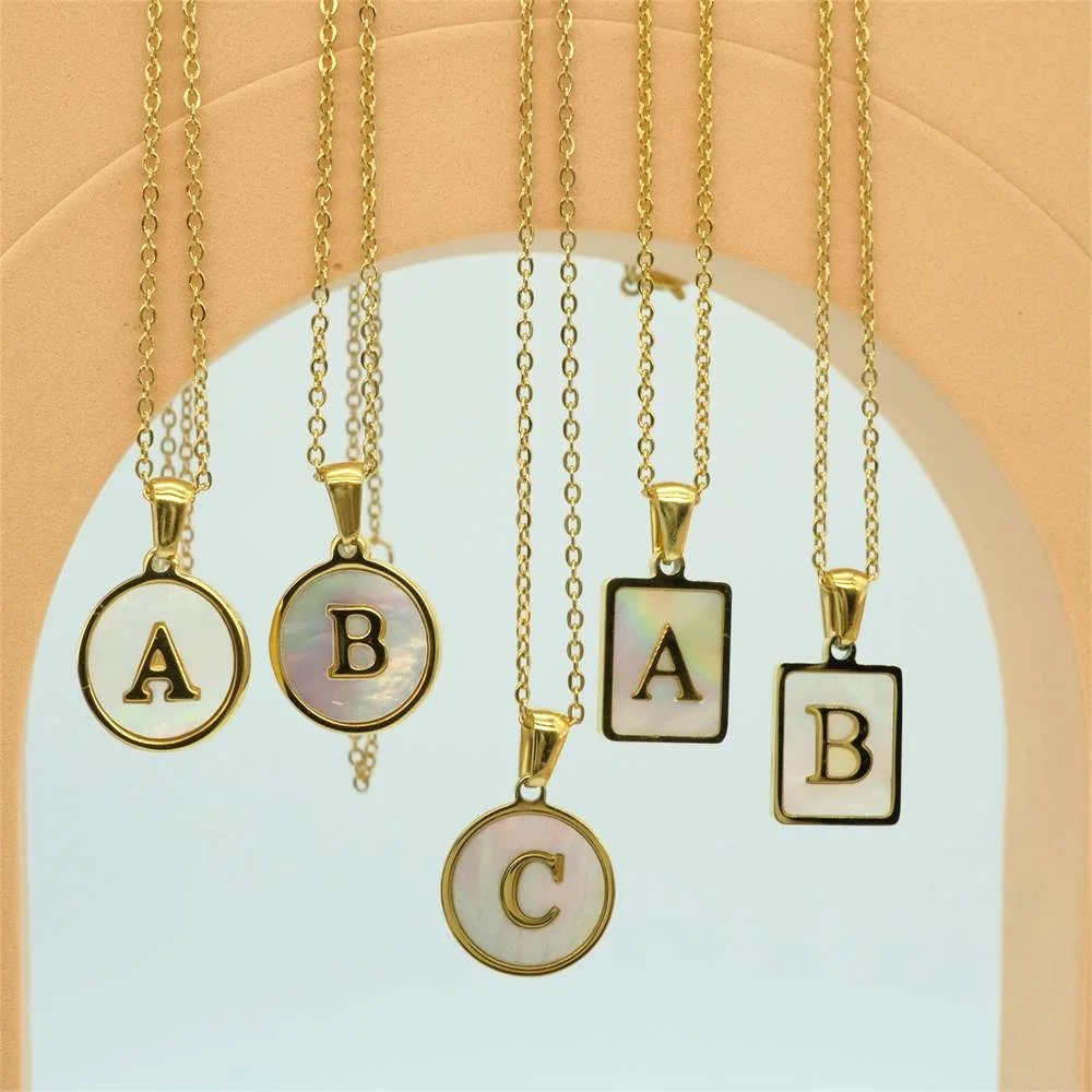 Stainless Steel A-Z Alphabet Round Square Initial Necklaces for Women Natural Shell Letter Necklaces Minimalist Jewelry Gift
Stainless Steel A-Z Alphabet Round Square Initial Necklaces for Women Natural Shell Letter Necklaces Minimalist Jewelry Gift