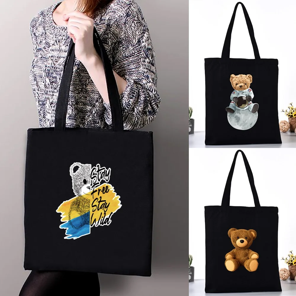 Cute Bear Printed Canvas Shopper Bag Harajuku Large Capacity Women Bags Shoulder Grocery Organizer Classic Vintage Eco Handbags
Cute Bear Printed Canvas Shopper Bag Harajuku Large Capacity Women Bags Shoulder Grocery Organizer Classic Vintage Eco Handbags