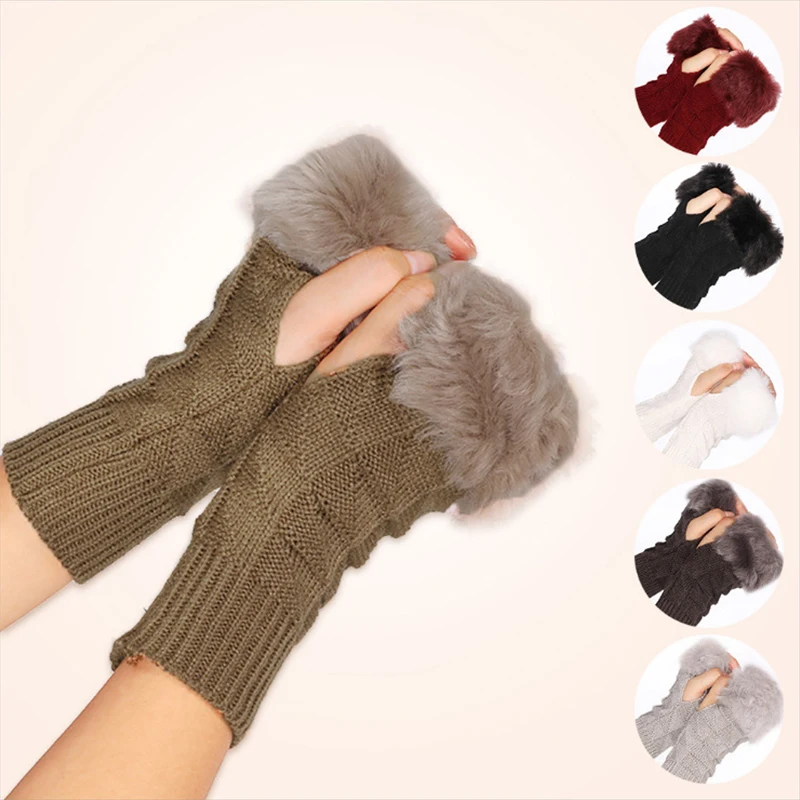 Winter Gloves Women'S Gloves Plush Half Finger Gloves Fashion Thick Knitting Fingerless Touch Screen Medium Long Warm Gloves
Winter Gloves Women'S Gloves Plush Half Finger Gloves Fashion Thick Knitting Fingerless Touch Screen Medium Long Warm Gloves