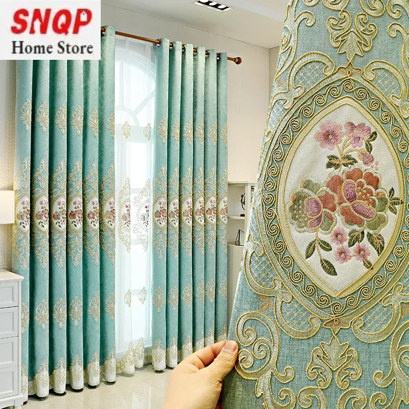 High-end European-style Chenille Embroidered Curtains Fabric European Living Room Bedroom Luxury Luxury Curtains Dining Room Ljl
High-end European-style Chenille Embroidered Curtains Fabric European Living Room Bedroom Luxury Luxury Curtains Dining Room Ljl