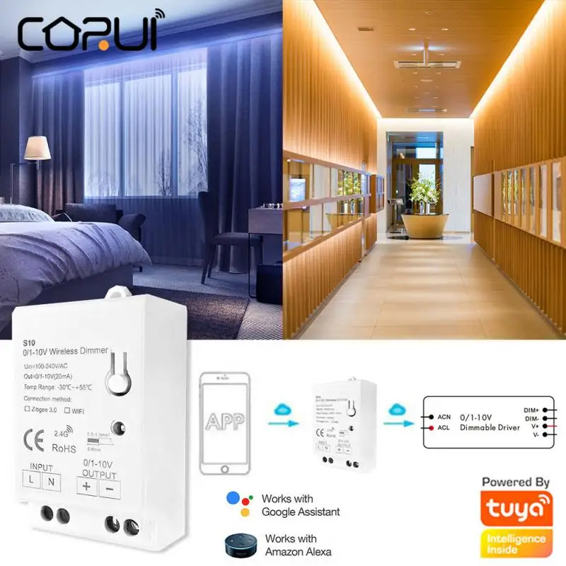 CORUI Tuya WIFI Dimming Controller Suitable For 0-10V Dimmable Power Driver Deep Dimming Alexa Google Home Smart Life Smart Home
CORUI Tuya WIFI Dimming Controller Suitable For 0-10V Dimmable Power Driver Deep Dimming Alexa Google Home Smart Life Smart Home