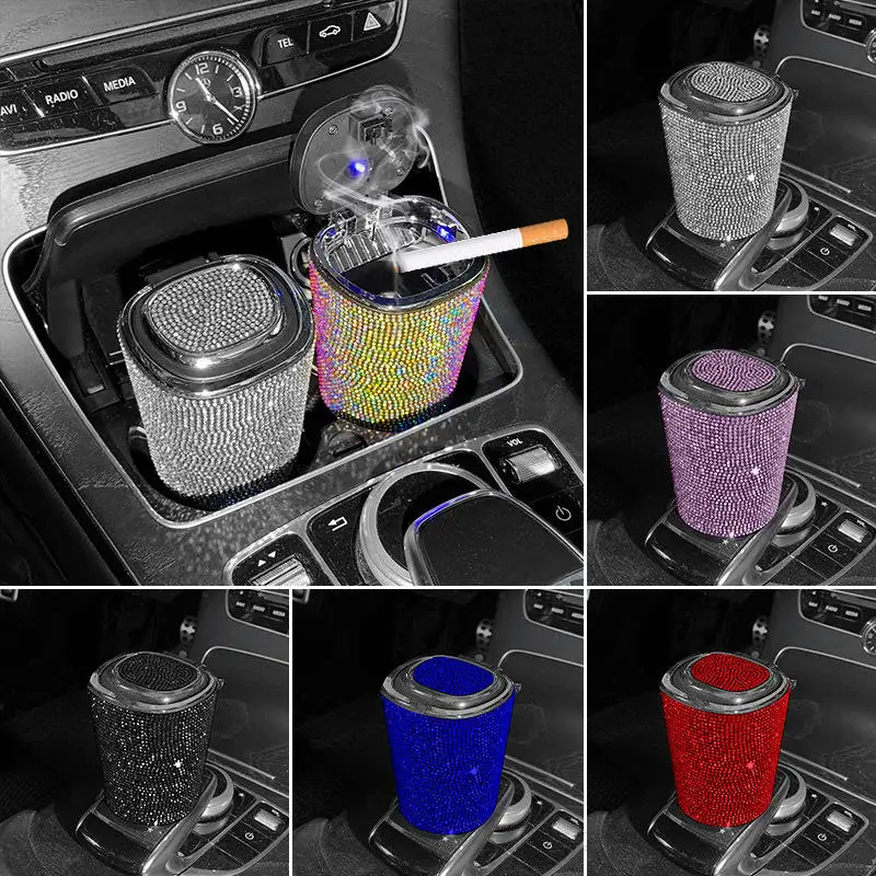 Luxury Crystal Car Ashtray with LED Light Multi-function Air Vent Cup Mat Ash Tray Cup Auto Flame Retardant Car Accessories
Luxury Crystal Car Ashtray with LED Light Multi-function Air Vent Cup Mat Ash Tray Cup Auto Flame Retardant Car Accessories
