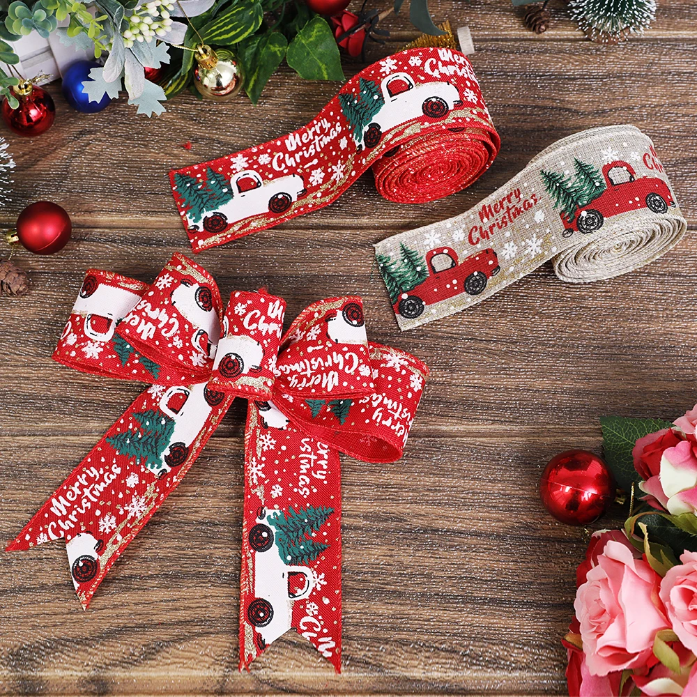 5m/Roll Car Printing Christmas Ribbon Wired Burlap Ribbon DIY Wreath Bows Chirstmas Tree Decoration Navidad New Year 2023
5m/Roll Car Printing Christmas Ribbon Wired Burlap Ribbon DIY Wreath Bows Chirstmas Tree Decoration Navidad New Year 2023