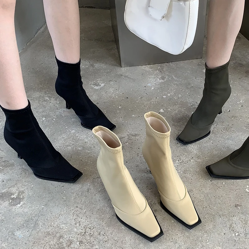 Fashion Luxury Ladies Modern Ankle Boots Slip On Square Toe Female Casual Heel Shoes Outdoor Stretch Fabric Women Short Boots
Fashion Luxury Ladies Modern Ankle Boots Slip On Square Toe Female Casual Heel Shoes Outdoor Stretch Fabric Women Short Boots