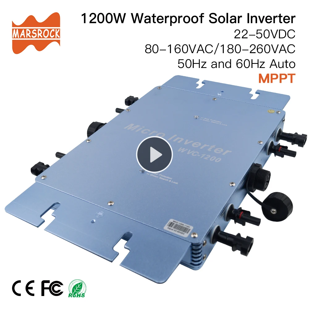 22-50V DC to AC110V or 220V Waterproof 1200W Grid Tie MPPT Micro Solar Inverter
22-50V DC to AC110V or 220V Waterproof 1200W Grid Tie MPPT Micro Solar Inverter