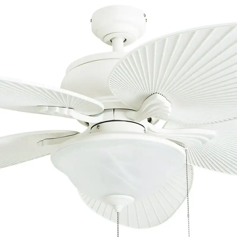 

52" Tropical Indoor/Outdoor Ceiling Fan with 5 Blades, Kit, Pull Chains & Reverse Airflow