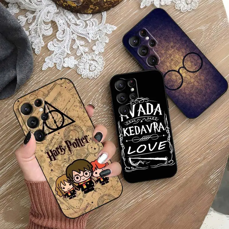 

Ring Potters Wand Harries Cute Phone Case For Samsung Galaxy S23 S22 S21 S20 FE Ultra Pro Lite S10 S9 S8 Plus S7 5G Black Cover