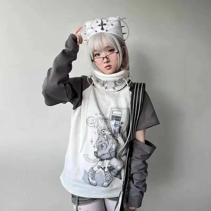 Cartoon E-Girl Kawaii Anime T Shirt For Women Summer 2023 Aesthetic Harajuku Stitching Short Sleeve Tops Y2k T Shirt Femme
Cartoon E-Girl Kawaii Anime T Shirt For Women Summer 2023 Aesthetic Harajuku Stitching Short Sleeve Tops Y2k T Shirt Femme