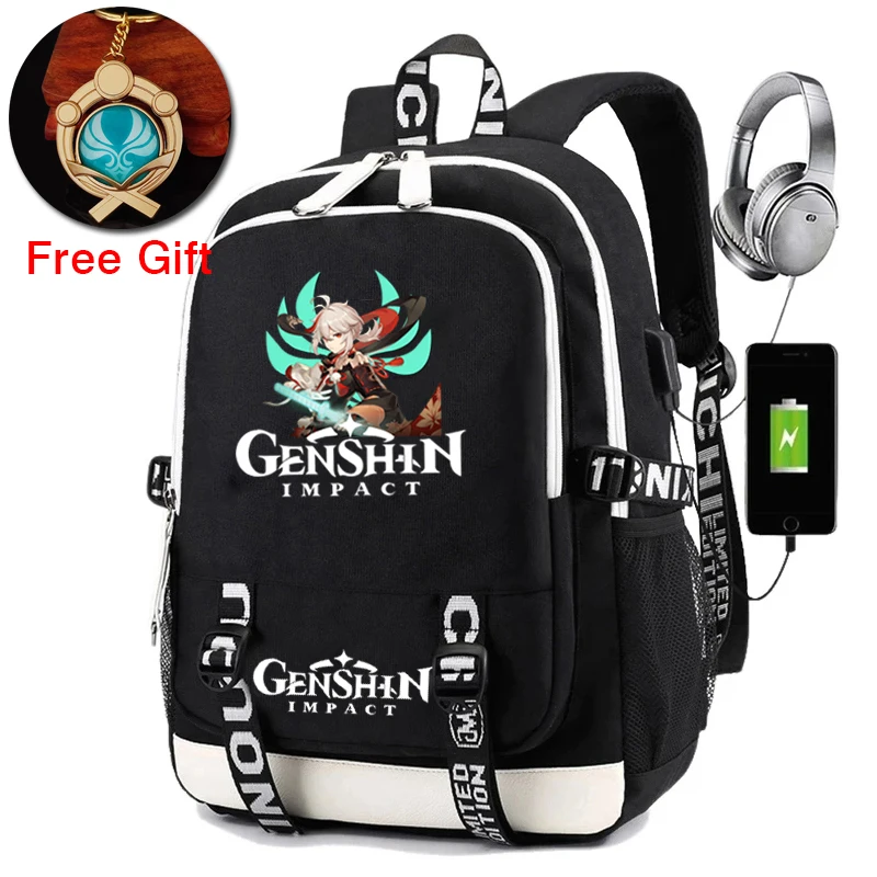 Мужской рюкзак модный школьный Genshin Impact для мальчиков и девочек сумки ноутбука с