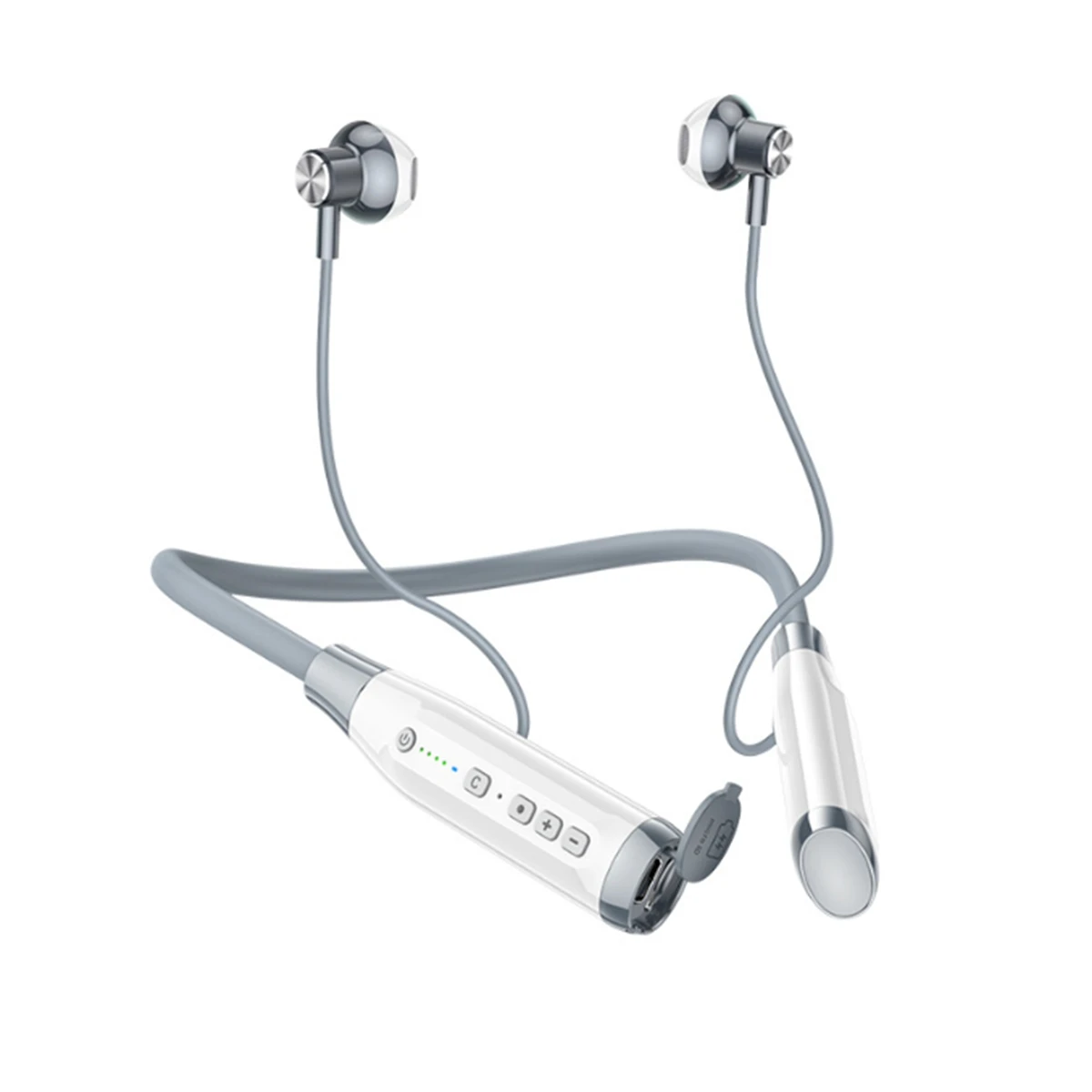 

A12 Neck-Mounted Bluetooth 5.0 Headset Long Standby Wireless Pluggable Graphics Headset Semi-In-Ear TWS White