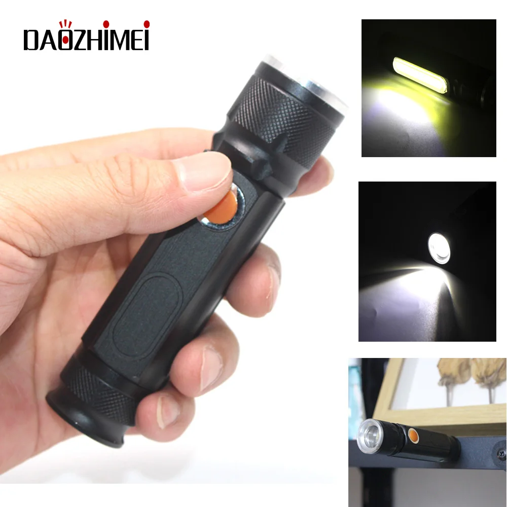 Мощная светодиодная вспышка T6 + COB, тактический фонарь с зумом, USB фонарик, 4 режима, с магнитом, уличный охотничий фонарь
Мощная светодиодная вспышка T6 + COB, тактический фонарь с зумом, USB фонарик, 4 режима, с магнитом, уличный охотничий фонарь