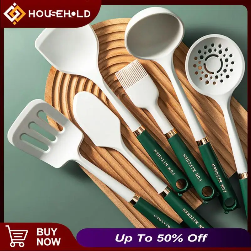 Non-stick Cookware Spatula Silicone Food Grade Scraper Long Stemmed Leaky Spoon Kitchenware Set High Temperature Resistance
Non-stick Cookware Spatula Silicone Food Grade Scraper Long Stemmed Leaky Spoon Kitchenware Set High Temperature Resistance