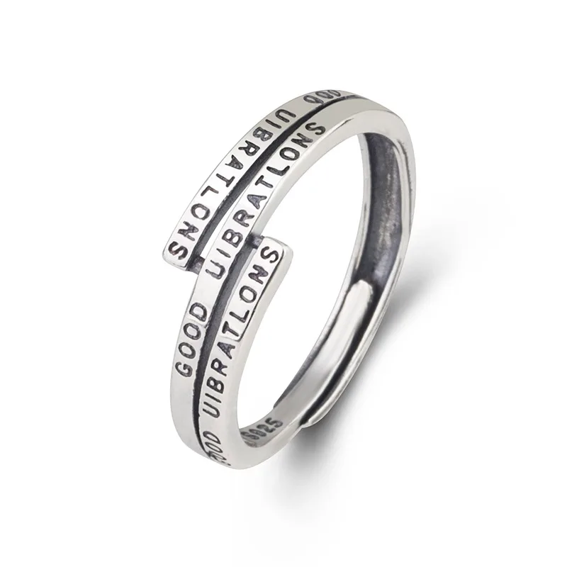 S925 Sterling Silver Ring Punk Style Personality Retro Old Thai Silver Open Letter Ring Silver Jewelry Wholesale
S925 Sterling Silver Ring Punk Style Personality Retro Old Thai Silver Open Letter Ring Silver Jewelry Wholesale