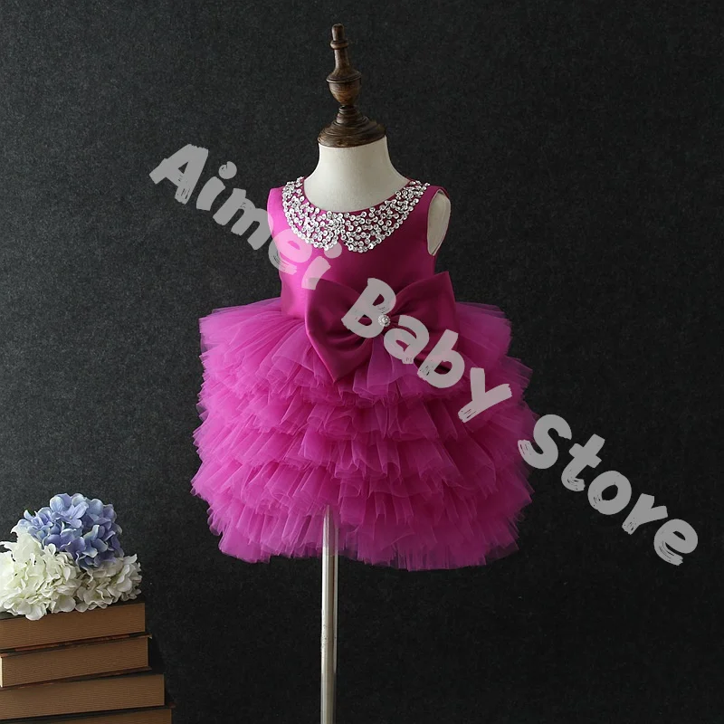 

Baby First 1st Birthday Dress Newborn Infant Baby Girls Dress Tutu Flower Baptism Christening Ball Gown Party Baby Clothes Dress