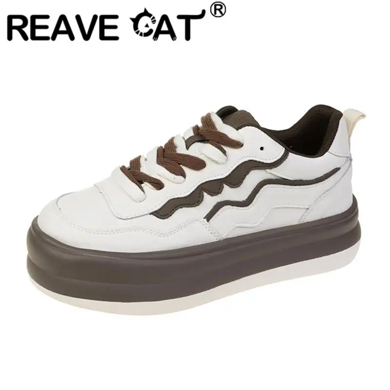 Женские кроссовки с круглым носком REAVE CAT, Брендовые повседневные кроссовки смешанных цветов на толстом каблуке 4 см со шнуровкой, Спортивные Повседневные туфли для девочек, S4315, 2022
Женские кроссовки с круглым носком REAVE CAT, Брендовые повседневные кроссовки смешанных цветов на толстом каблуке 4 см со шнуровкой, Спортивные Повседневные туфли для девочек, S4315, 2022