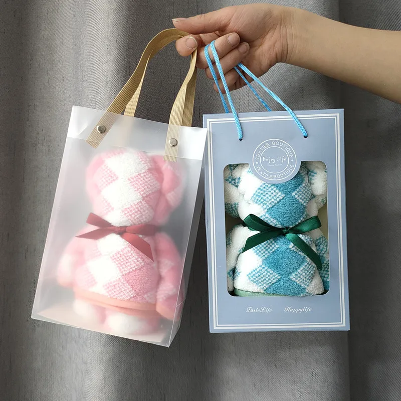 Coral Fleece Bear Shape Hand Towel With Bag Diamond Plaid Print Bathroom Absorbent Face Hand Towel Wedding Business Holiday Gift
Coral Fleece Bear Shape Hand Towel With Bag Diamond Plaid Print Bathroom Absorbent Face Hand Towel Wedding Business Holiday Gift