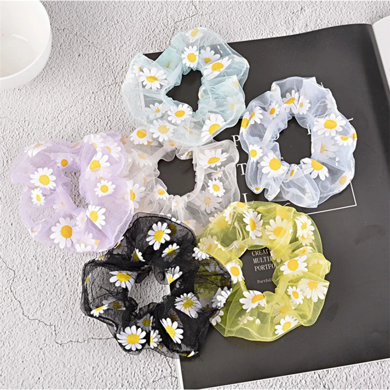 Summer Korea Hairties Daisy Mesh Fashion Elegant Woman Fashionable Scrunchie Hair Accessories Simple Design Elastic Hair Bands
Summer Korea Hairties Daisy Mesh Fashion Elegant Woman Fashionable Scrunchie Hair Accessories Simple Design Elastic Hair Bands