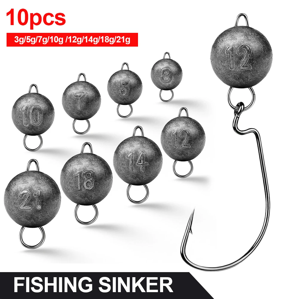 10Pcs Fishing Weights Sinker 3g-21g Fishing Lead Sinker Ball Weights For Saltwater Freshwater Fishing Tackle Accessories
10Pcs Fishing Weights Sinker 3g-21g Fishing Lead Sinker Ball Weights For Saltwater Freshwater Fishing Tackle Accessories