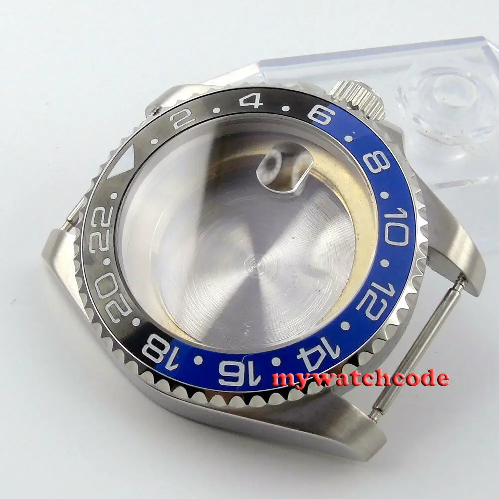 

43mm Sapphire Glass Blue Caremic Bezel Watch Case Fit ETA 2824 2836 Miyota 8215 Japan NH35A NH36A MOVEMENT