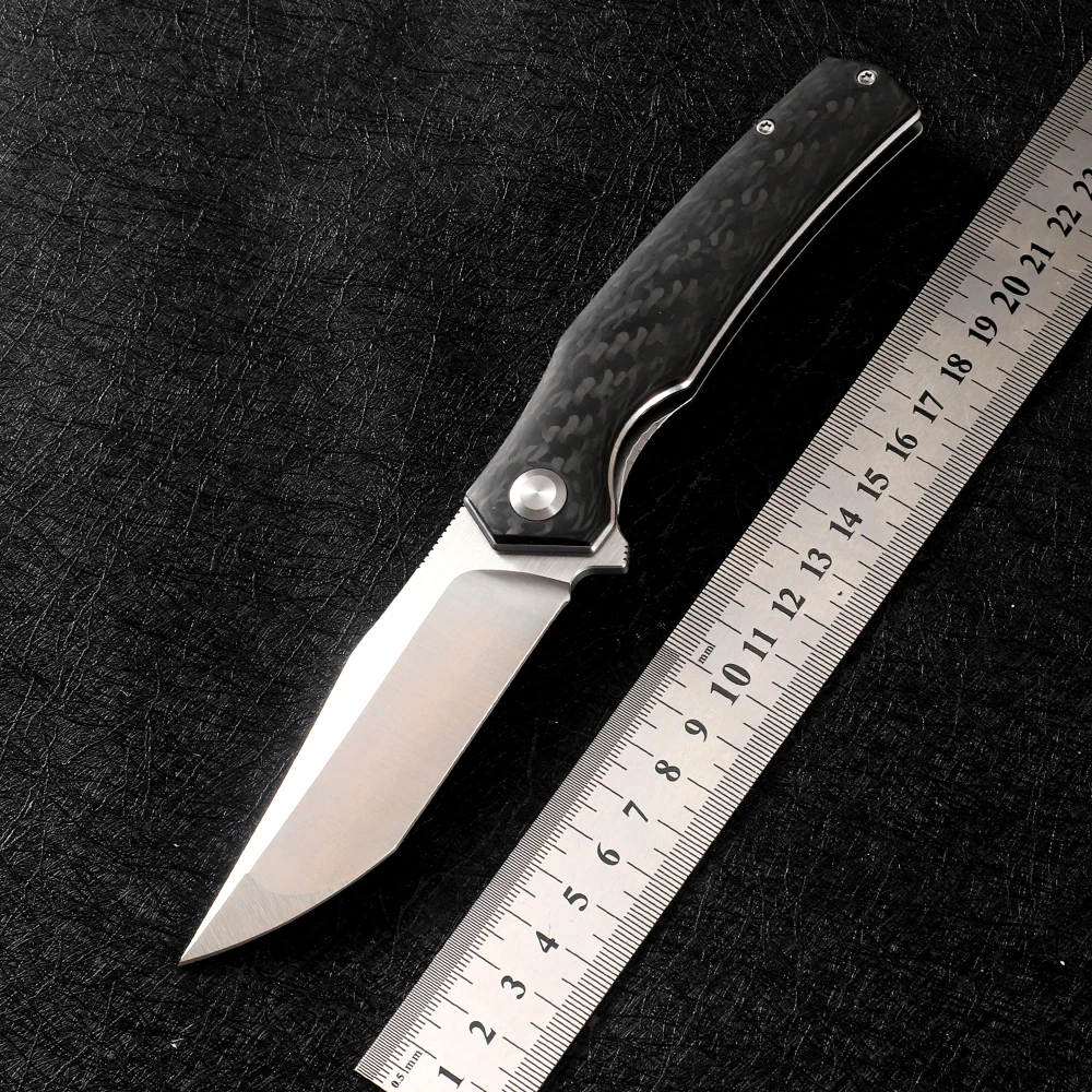 

Outdoor Camping Jungle M390 Powder Carbon Fiber Folding Knife Survival hunting high hardness sharp EDC tool fruit knife