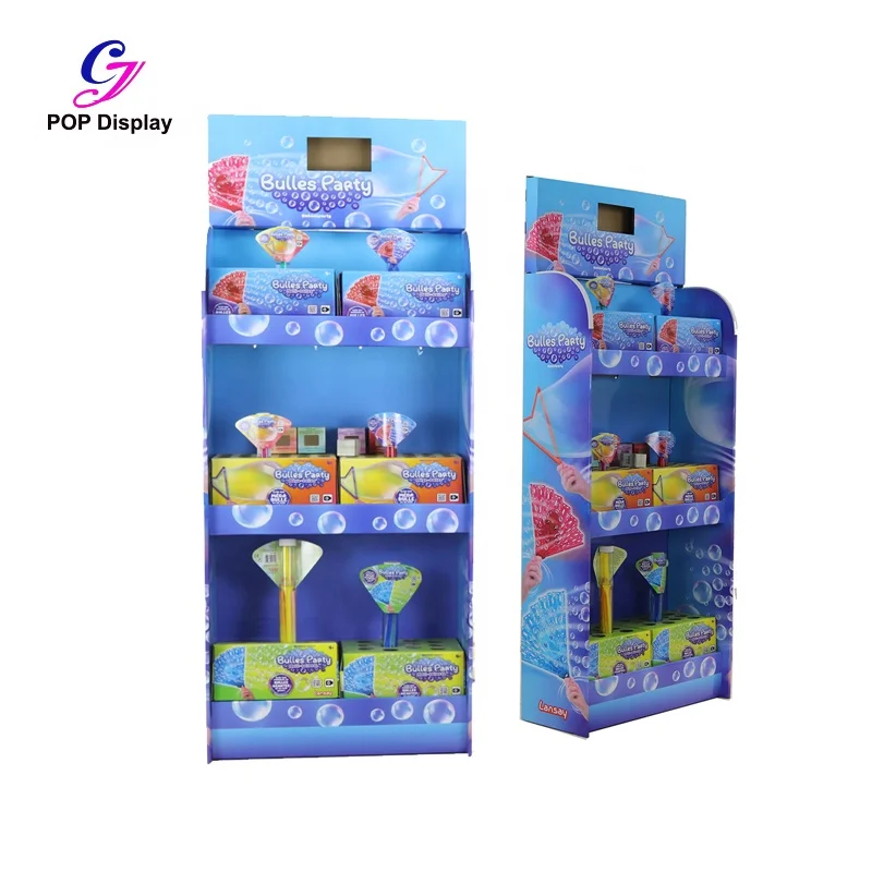 Легкая сборка, размер на заказ, гофрированный картон, витрина, бумажная полка, напольный дисплей для пузырьковой воды, детская игрушка в супермаркете
Легкая сборка, размер на заказ, гофрированный картон, витрина, бумажная полка, напольный дисплей для пузырьковой воды, детская игрушка в супермаркете