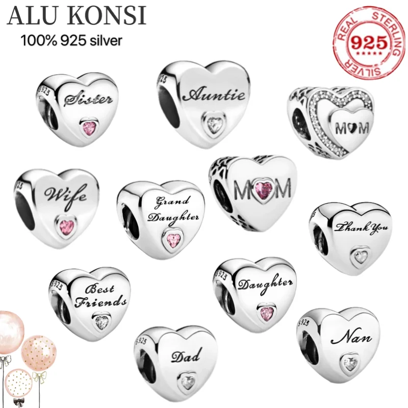 Fit Original 925 Silver Heart Charm Pan Charm Bracelet Sister Daughter Wife Dad Bead For women DIY fishion charms Jewelry
Fit Original 925 Silver Heart Charm Pan Charm Bracelet Sister Daughter Wife Dad Bead For women DIY fishion charms Jewelry