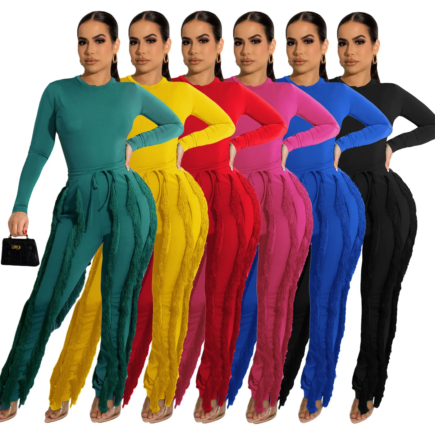 New Womens Suit 2022 Fashion Women Tassel Lace-up Jumpsuit Sexy 2 Piece Outfits Solid Colour Sports Autumn Winter Clothes
New Womens Suit 2022 Fashion Women Tassel Lace-up Jumpsuit Sexy 2 Piece Outfits Solid Colour Sports Autumn Winter Clothes