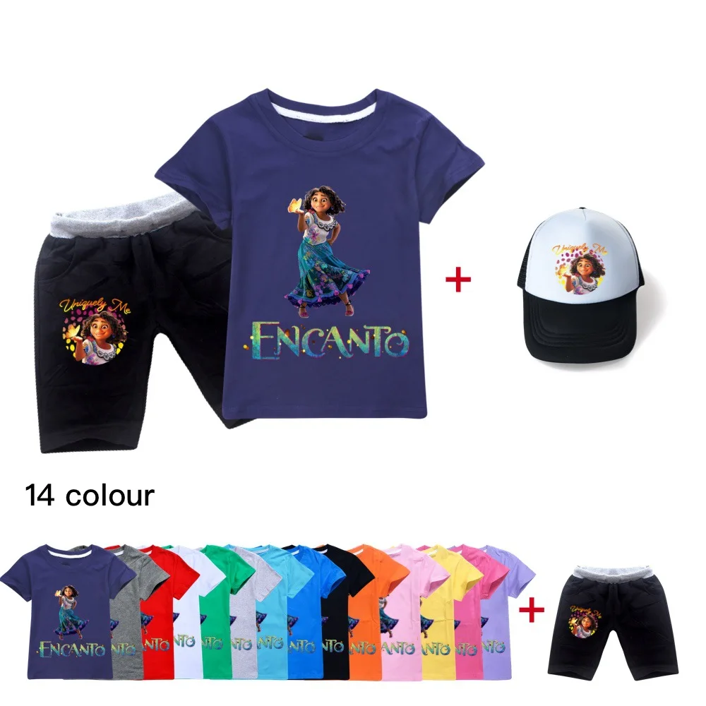 2022 New Movie Encanto T Shirt + Pants + Hat Cartoon Print Cotton Baby Short Sleeve Top 3 Piece Boys Girls Outfits
2022 New Movie Encanto T Shirt + Pants + Hat Cartoon Print Cotton Baby Short Sleeve Top 3 Piece Boys Girls Outfits