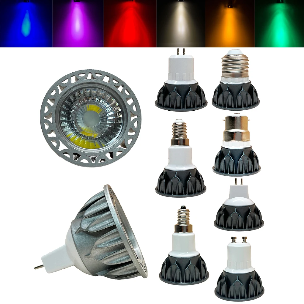 

Приглушаемый Светодиодный прожектор 5 Вт, матовая Светодиодная лампа MR16, 12 В постоянного тока, Gu10, GU5.3, E27, E14, E12, B22, светодиодная лампа с технологией Cob, матовая лампа 24 В, теплый и холодный белый свет
