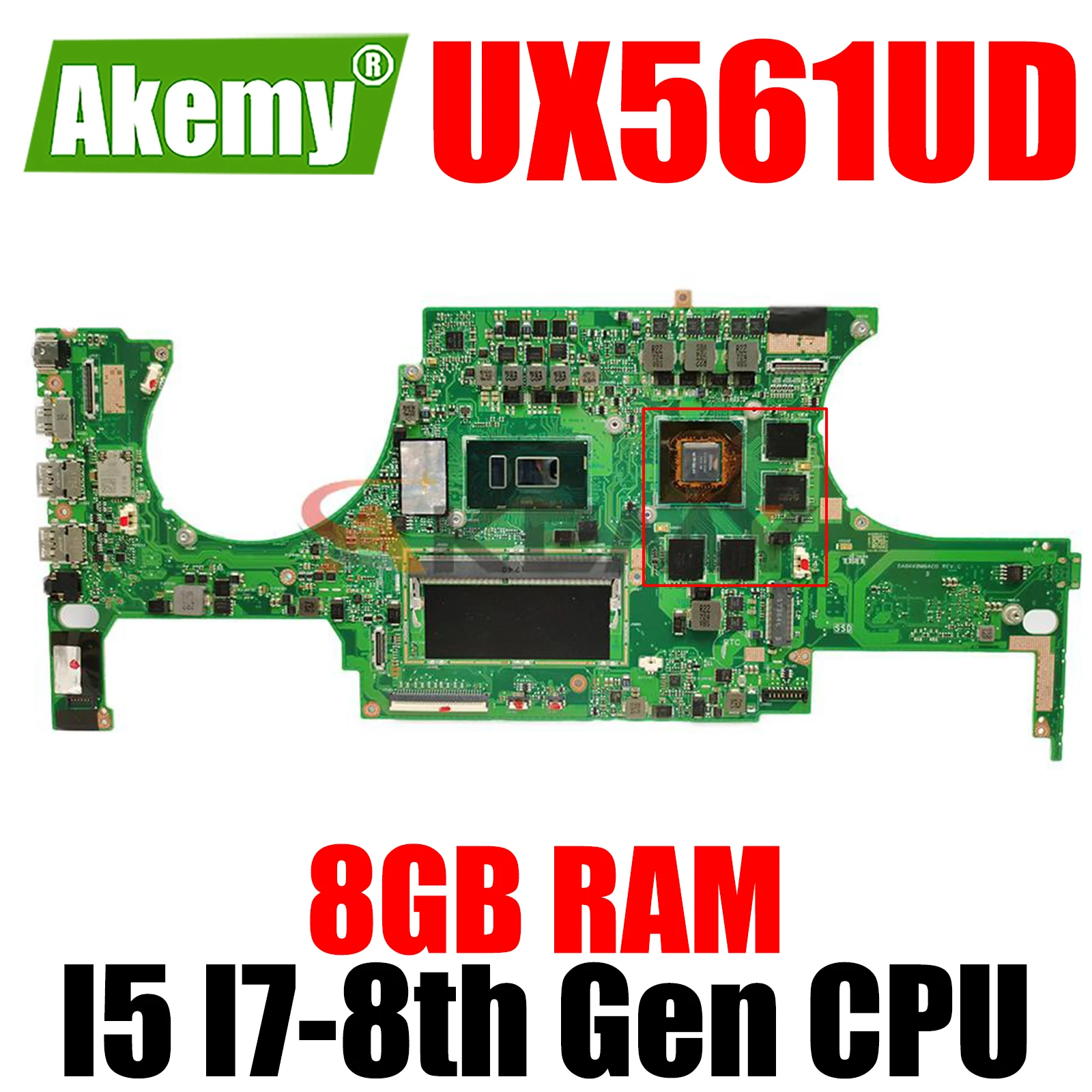 For ASUS UX561U UX561 UX561UD Laptop Motherboard Mainboard W/ GTX1050M GPU I5-8th Gen I7-8th Gen CPU 8GB RAM UX561UD Motherboard
For ASUS UX561U UX561 UX561UD Laptop Motherboard Mainboard W/ GTX1050M GPU I5-8th Gen I7-8th Gen CPU 8GB RAM UX561UD Motherboard