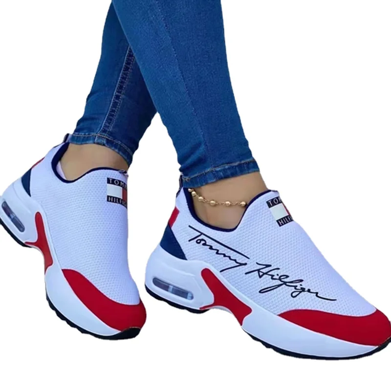 

Женские кроссовки с воздушной подушкой, сетчатые дышащие кроссовки на толстой подошве, 43 Ярда, летняя обувь, 2022
