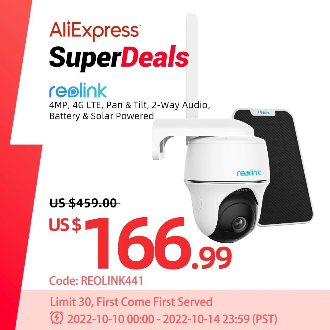 Reolink GO PT Plus battery camera 4G LTE 2K 4MP solar panel powered Pan Tilt PIR motion detection 2-way audio outdoor security
Reolink GO PT Plus battery camera 4G LTE 2K 4MP solar panel powered Pan Tilt PIR motion detection 2-way audio outdoor security