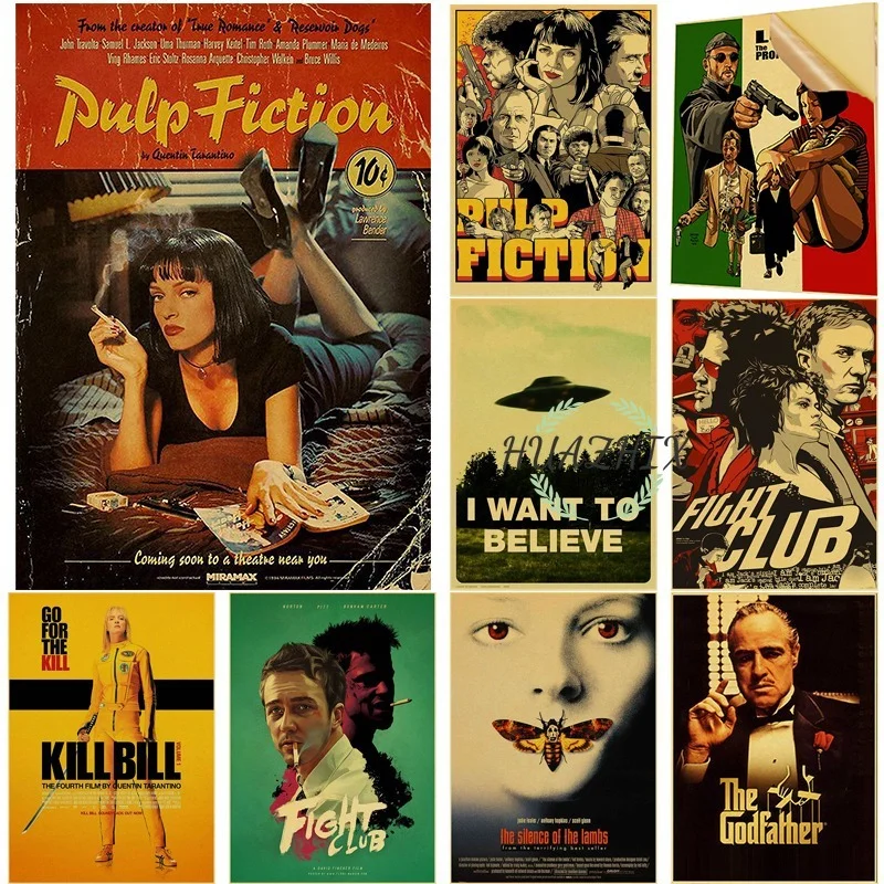 Classic Movie Retro Kraft Paper Wall Sticker Posters Pulp Fiction Back To The Future Kill Bill Room Bar Cafe Decor Wall Picture
Classic Movie Retro Kraft Paper Wall Sticker Posters Pulp Fiction Back To The Future Kill Bill Room Bar Cafe Decor Wall Picture