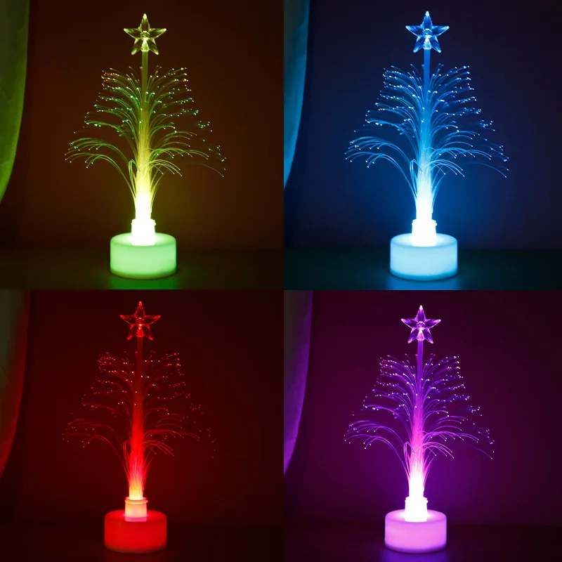 

Flashing LED Electronic Christmas Tree Colorful Colour Changing Fiber Optic Tree Glowing Fiber Optic Christmas Decoration Gift