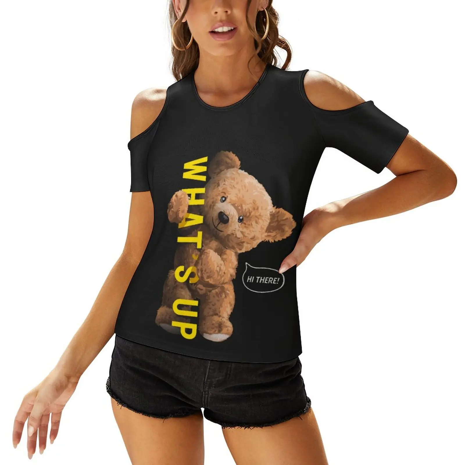 Toy Bear T Shirts What Is Up Hi There Simple T-Shirt Elegant Short Sleeves Oversized Tees Summer Off Shoulder Graphic Female Top
Toy Bear T Shirts What Is Up Hi There Simple T-Shirt Elegant Short Sleeves Oversized Tees Summer Off Shoulder Graphic Female Top