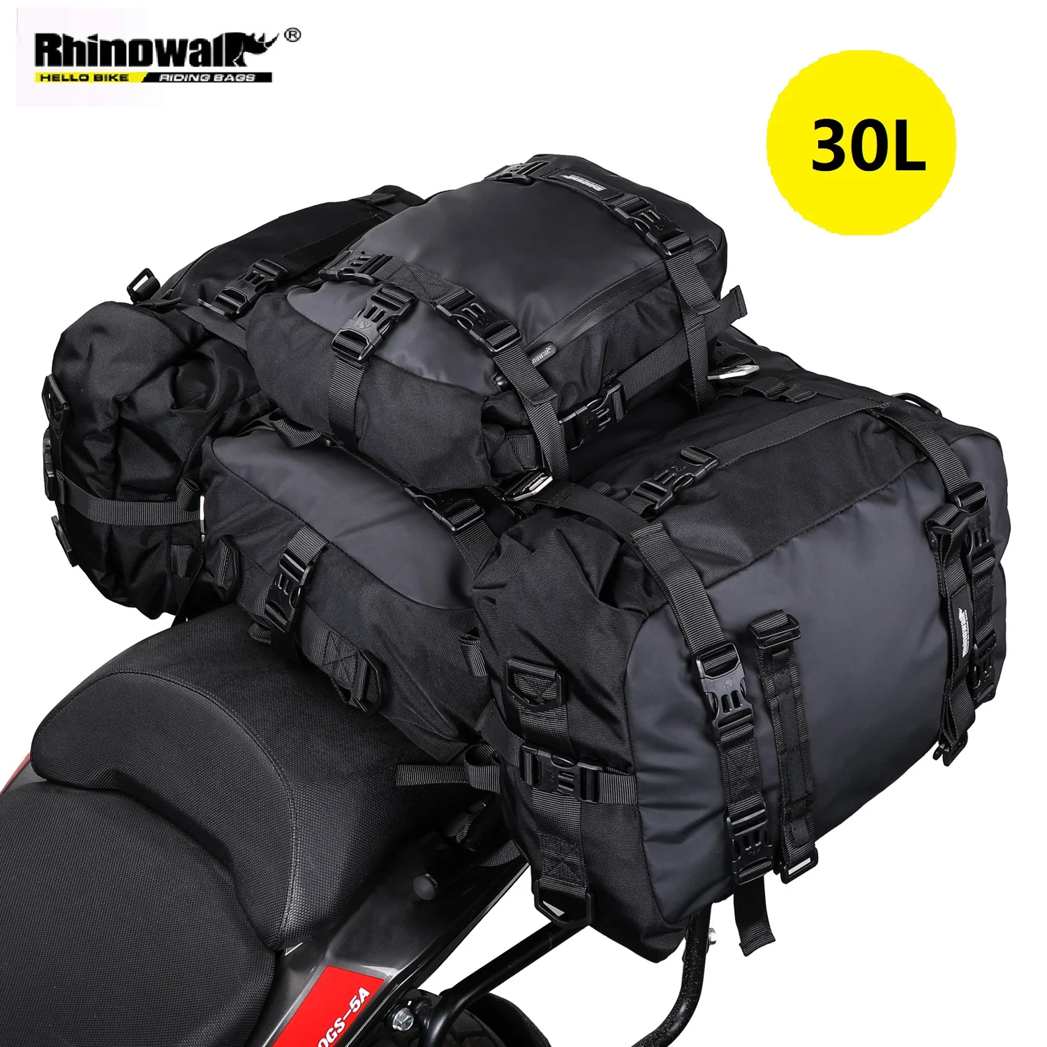 

Rhinowalk Motorcycle Motocross Rear Seat Bag 10L 20L 30L Waterproof Luggage Pack Multi-Function 4 IN 1 Bumper Modification Bale