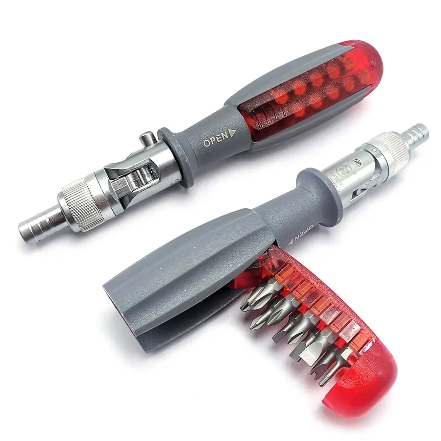 

【DX-Market】High Quality Portable Ratchet Screwdriver Set With 10pcs 6.35mm Hex S2 Drill Bits ,FG