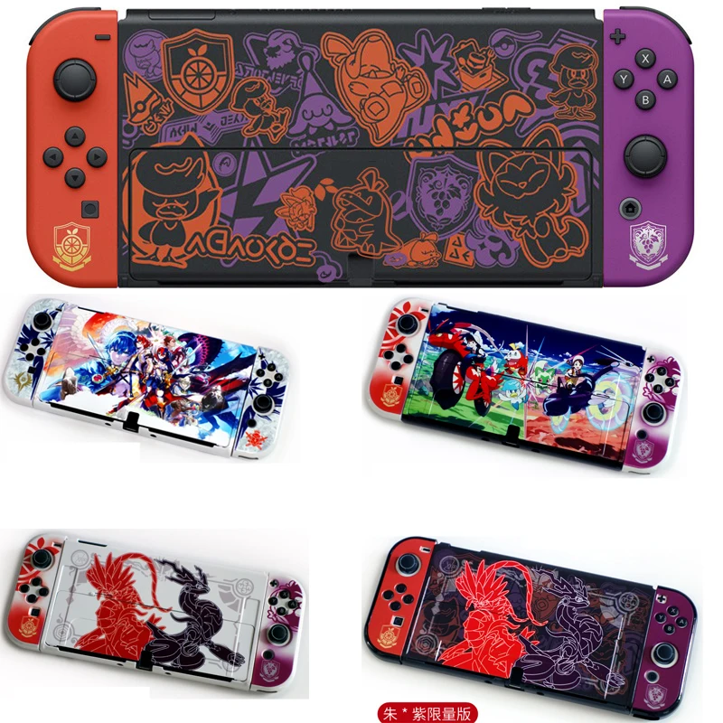 

For Nintendo Switch OLED Console and Joy-Con Protective Case Slim Hard Shell Skin Painting Cover Anti-Scratch Shock-Absorption