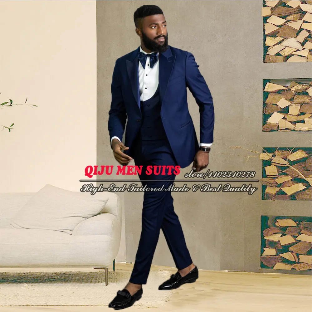 Navy Blue Suits Men Slim Fit Business Blazer Sets Formal Party Office Work Wear 3 Pieces Groom Wedding Tuxedo Custom Made Dress
Navy Blue Suits Men Slim Fit Business Blazer Sets Formal Party Office Work Wear 3 Pieces Groom Wedding Tuxedo Custom Made Dress