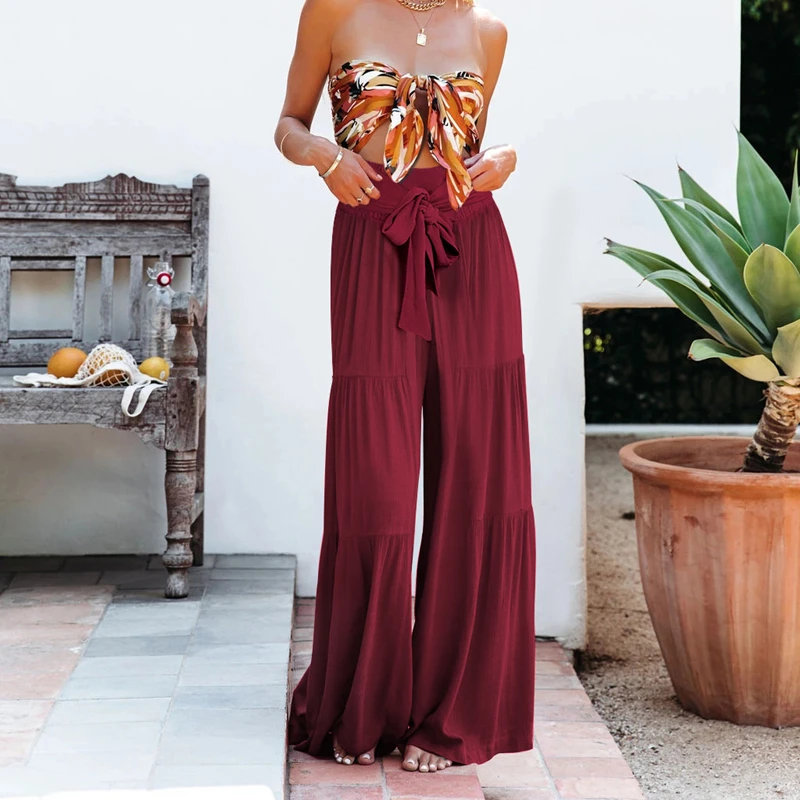 Wide Leg Summer Pants For Women Elegant Fashion High Waist Baggy Trousers Multi Solid Color Ladies Casual Bottoms Dropshipping
Wide Leg Summer Pants For Women Elegant Fashion High Waist Baggy Trousers Multi Solid Color Ladies Casual Bottoms Dropshipping