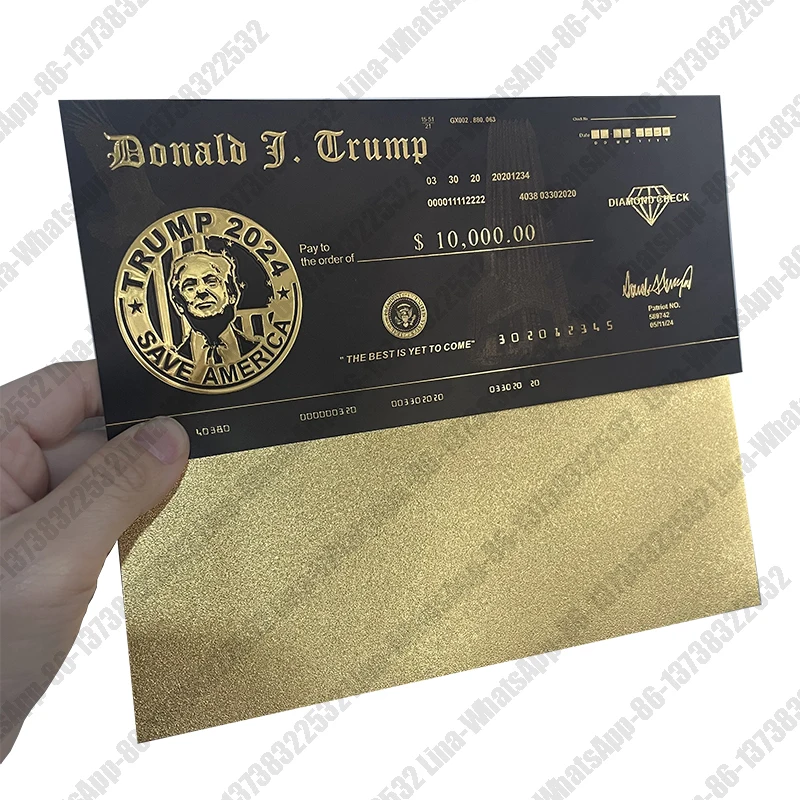Cool 22x9cm 2024 Trump Make America Great Agian Black 10000 Dollars President Donald J. Trump Diamond Check
Cool 22x9cm 2024 Trump Make America Great Agian Black 10000 Dollars President Donald J. Trump Diamond Check