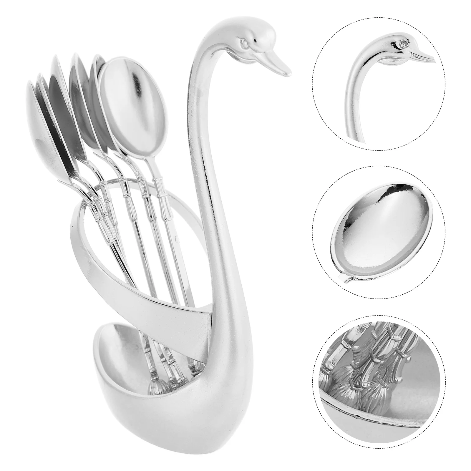 

Knife Fork Food Serving Storage Holder Household Dinnerware Rack Swan Dessert Cutlery Combination