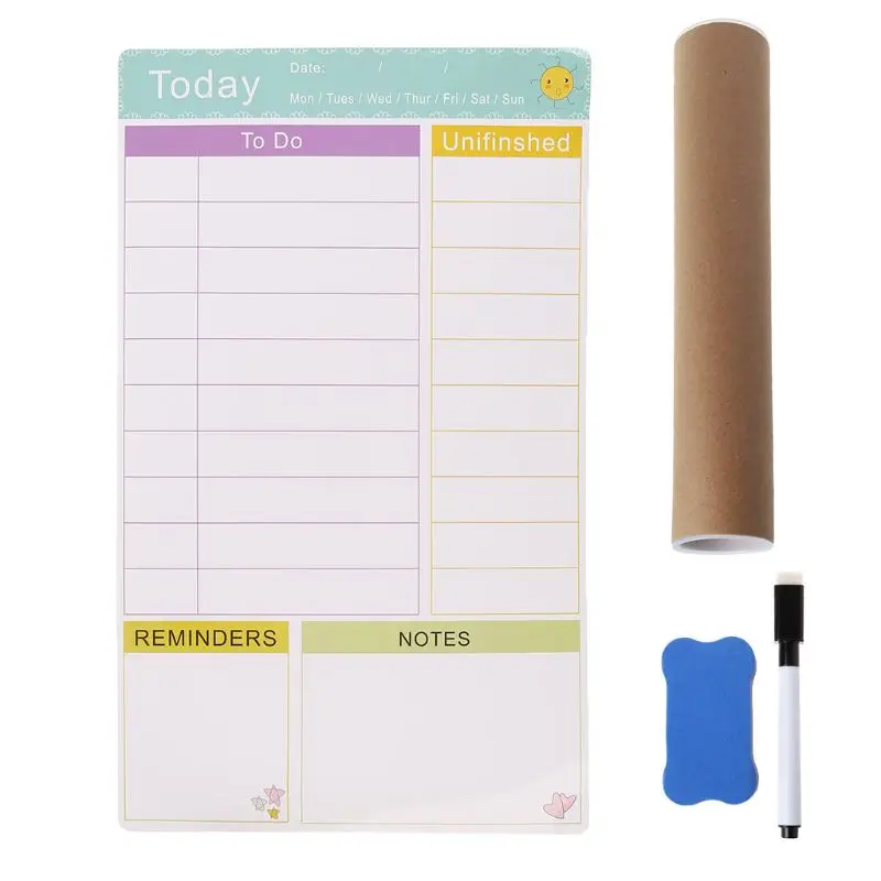 

Today Daily Planner Magnetic Whiteboard Fridge Magnets Marker Eraser Writing Record Message Board Remind Memo Pad
